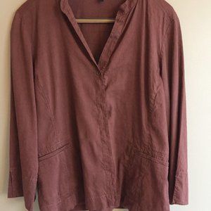 Eileen Fisher Rust Button-down Shirt Linen, GUC
